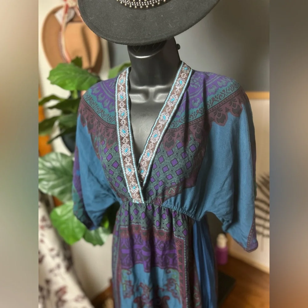 Bohemian Blue Maxi Dress - Picture 2 of 5